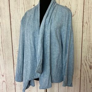 Lane Bryant Linen Blend Stretch Open Front Cardigan Blazer Size 26